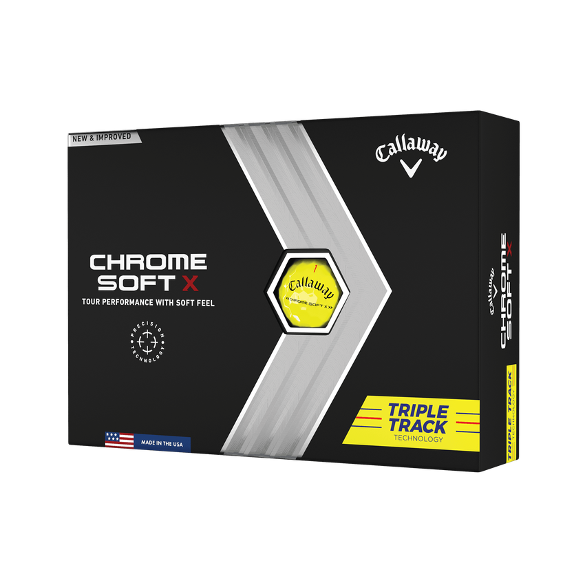 Chrome Soft X Triple Track Yellow Golf Balls - View 1