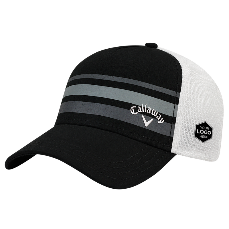Stripe Mesh Fitted Logo Cap - View 1