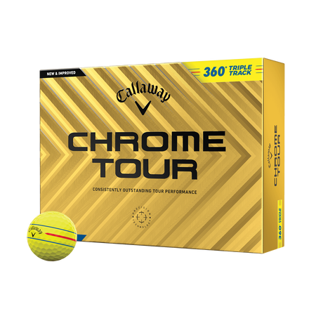 Chrome Tour 360 Triple Track Yellow Golf Balls